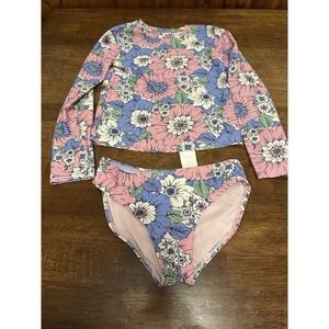 Girl's Gap Floral 2 Piece bathing Suit medium 8